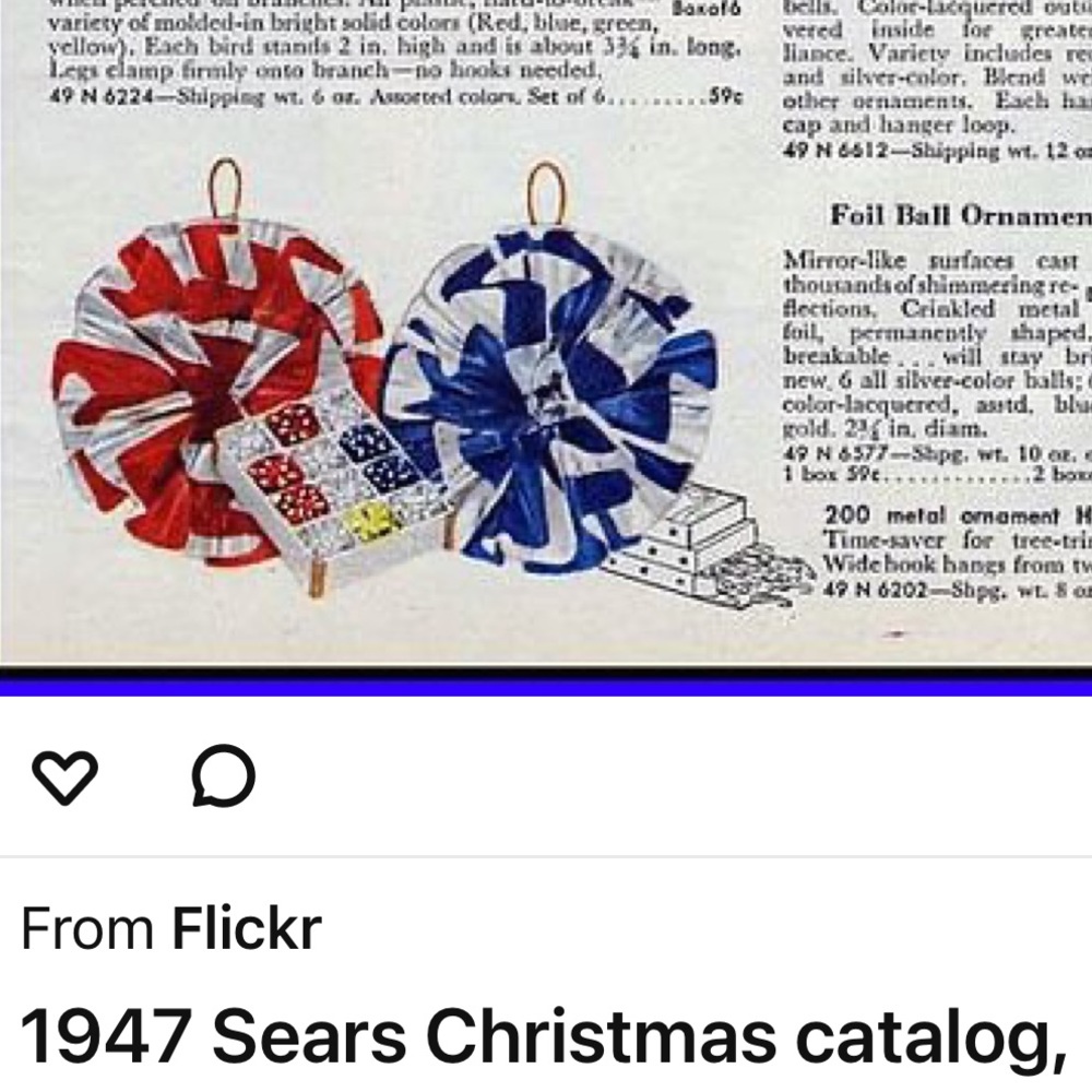 Vintage Aluminum Foil Pom Pom Christmas Ornaments
